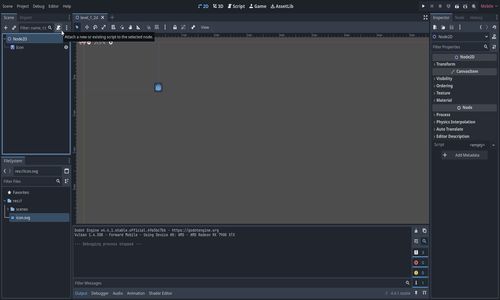 Godot scene before attaching script