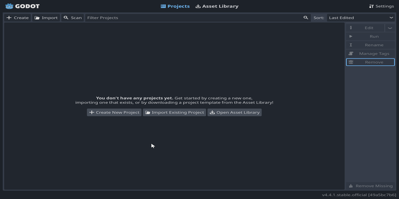 project manager window