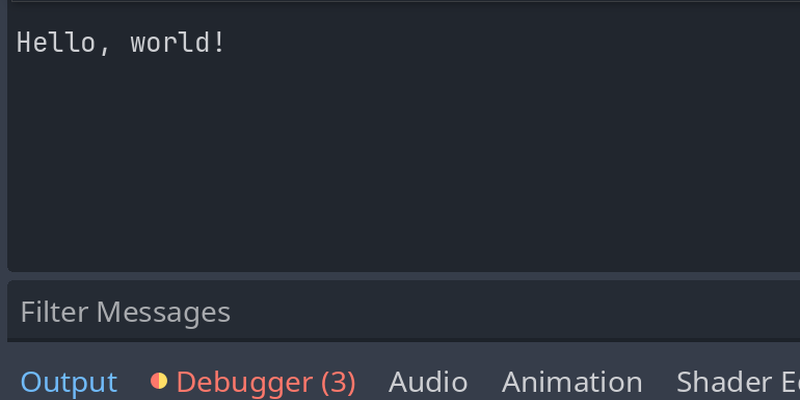 Godot console output
